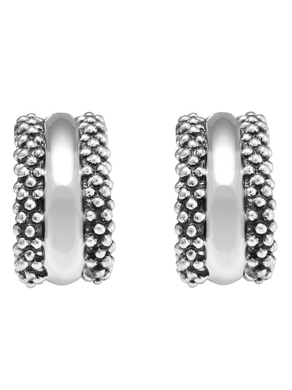 Lagos Sterling Silver Beaded Hoop Earrings